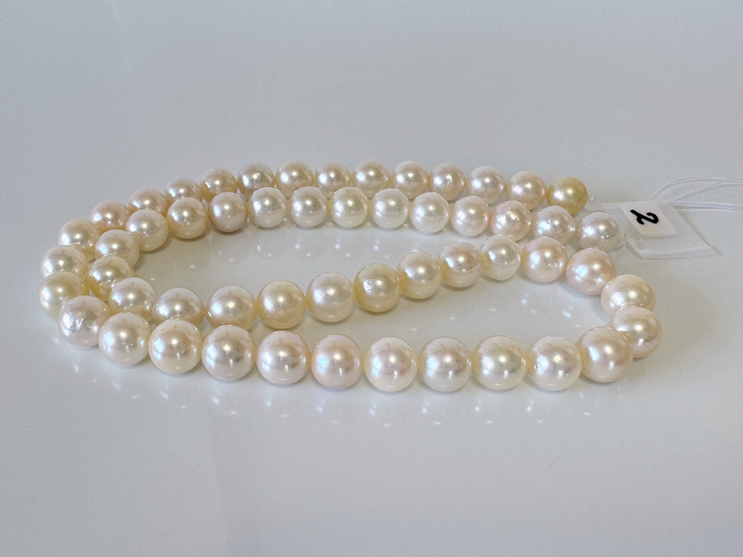 7.5-8mm Japanese White Akoya Pearl Beads, Genuine Akoya Pearl, Full Strand, 40cm , 15.7", Salt water pearl