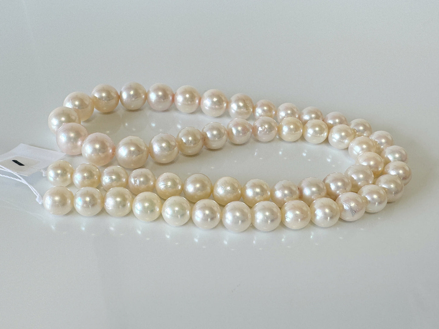 7-9mm Japanese White Akoya Pearl Beads, Genuine Akoya Pearl, Full Strand, 40cm , 15.7", Salt water pearl