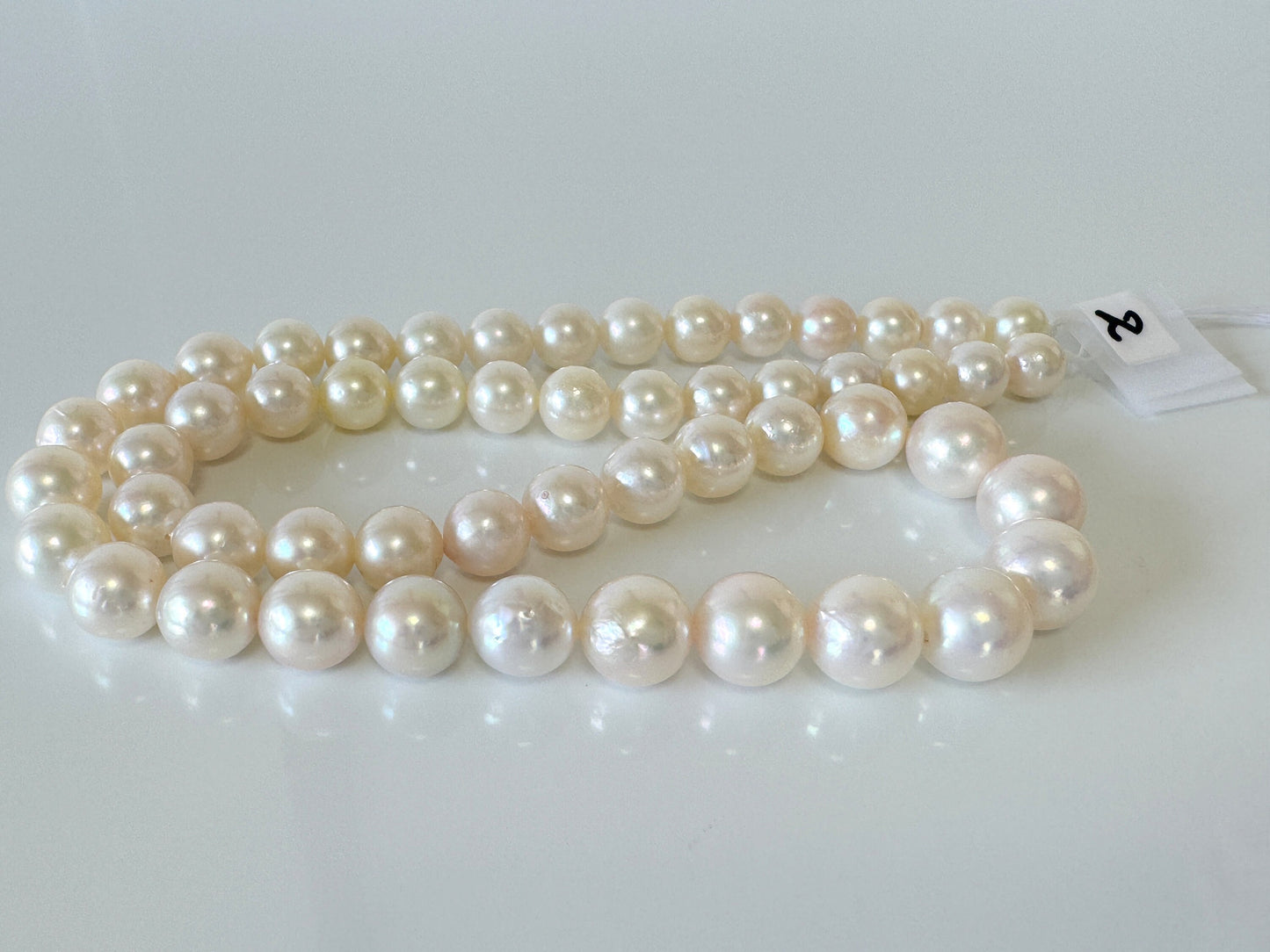 7-9mm Japanese White Akoya Pearl Beads, Genuine Akoya Pearl, Full Strand, 40cm , 15.7", Salt water pearl