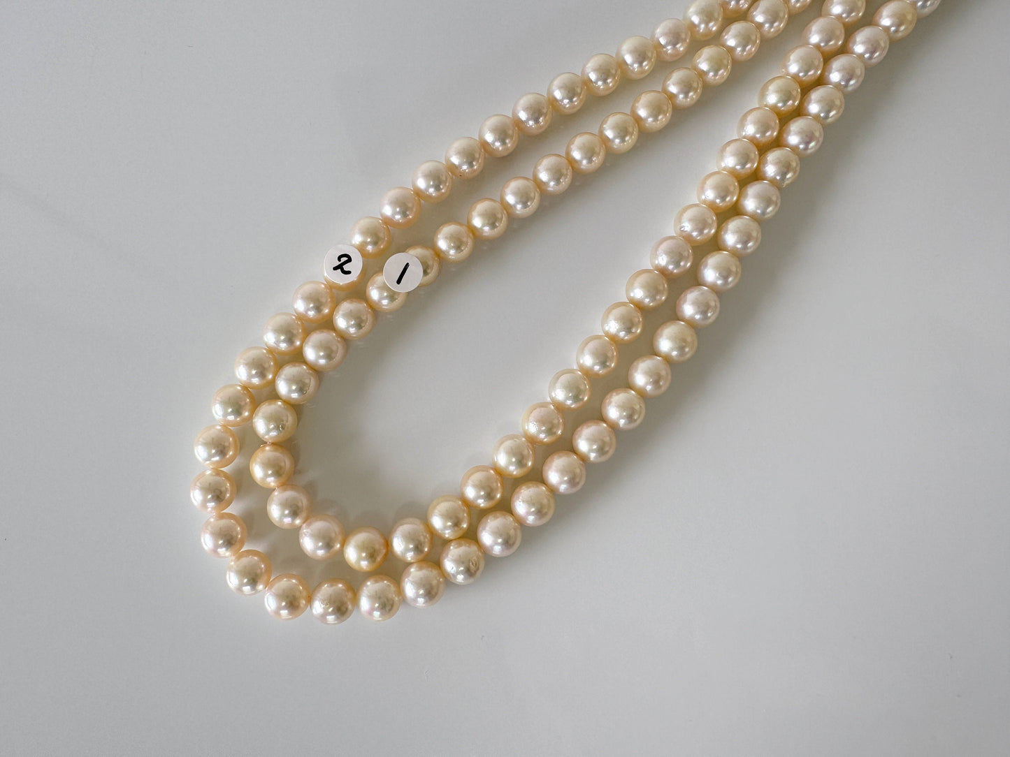 8.5-9mm Japanese Yellow Akoya Pearl Beads, Genuine Akoya Pearl, Full Strand, 40cm , 15.7", Salt water pearl