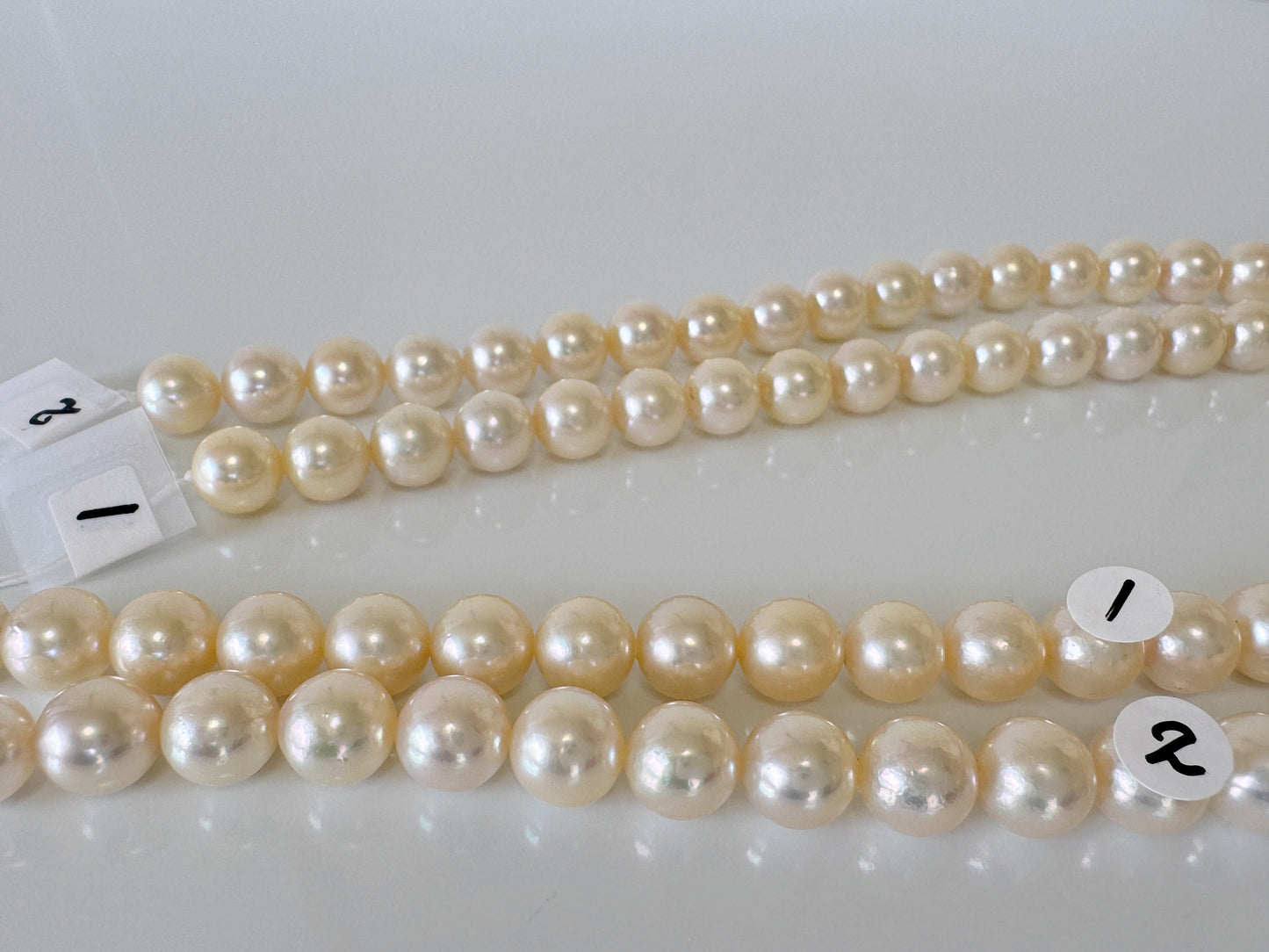 8.5-9mm Japanese Yellow Akoya Pearl Beads, Genuine Akoya Pearl, Full Strand, 40cm , 15.7", Salt water pearl