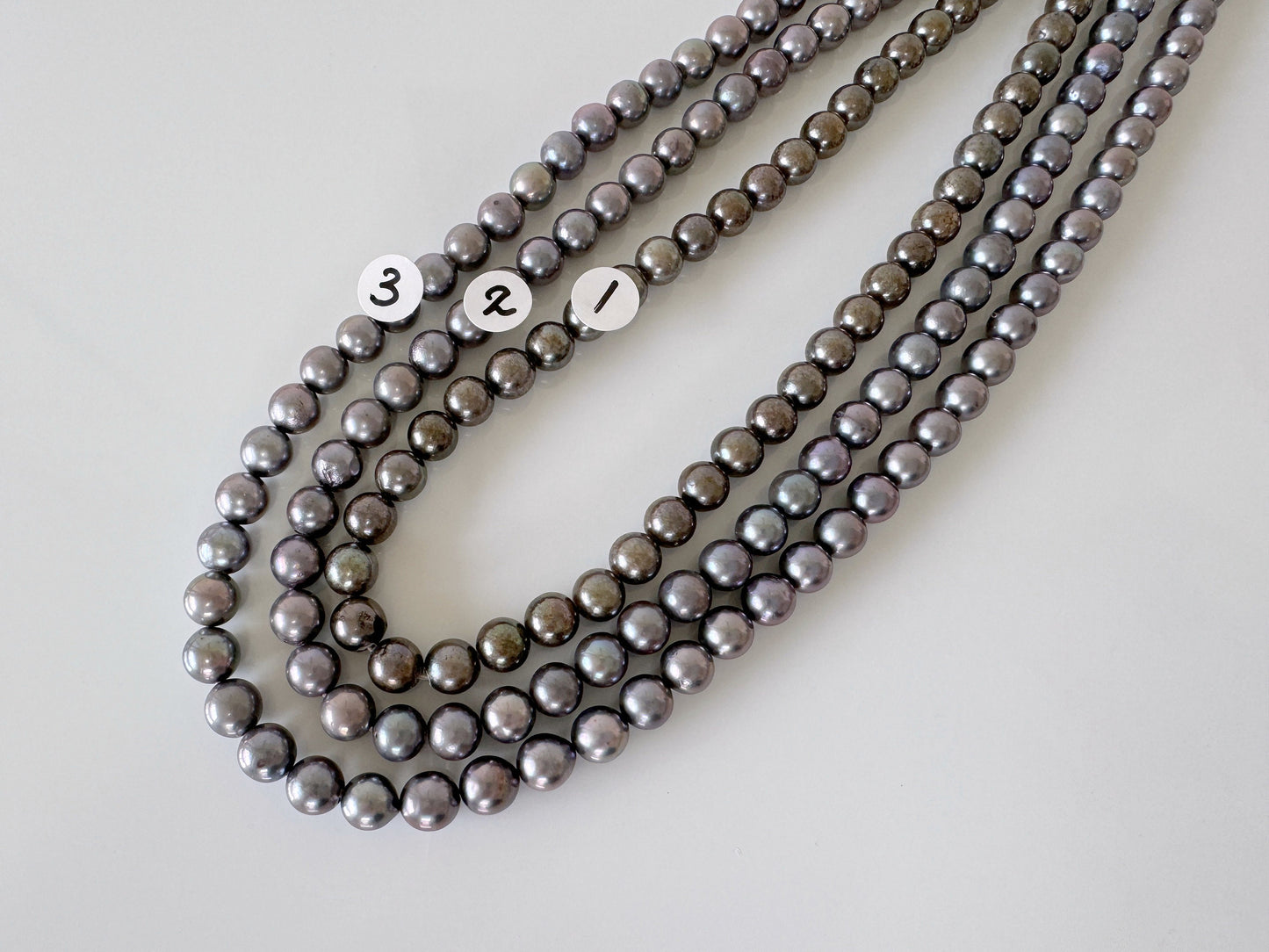 5.5-6mm Japanese Black/Black peacock Akoya Pearl Beads, Full Strand, 40cm , 15.7", Salt Water cultured pearl