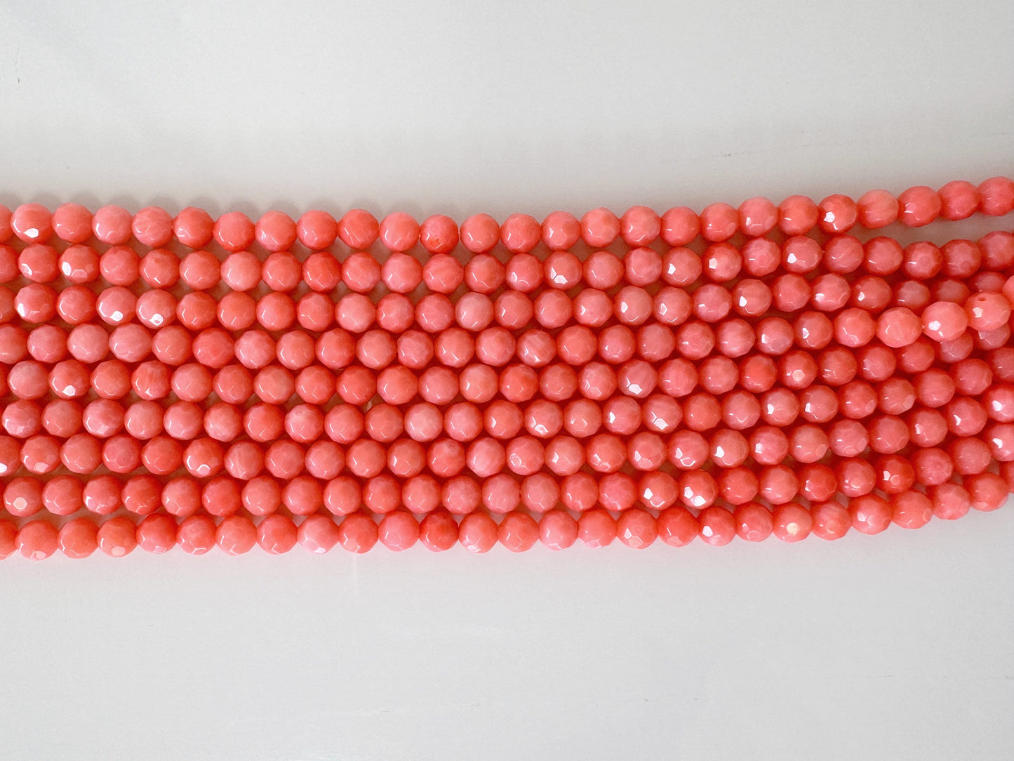 Pink bamboo coral 4mm faceted beads strands, cut beads strands, 15.7inches,40cm, pink sea bamboo, price per strand (colored)