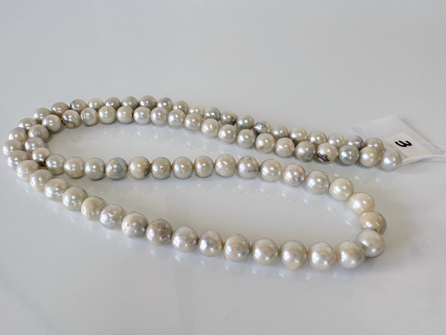 5-5.5mm Japanese Akoya Pearl Beads, Natural Blue/Silver color pearl, Genuine Akoya Pearl, Full Strand 40cm , 15.7", Salt water pearl