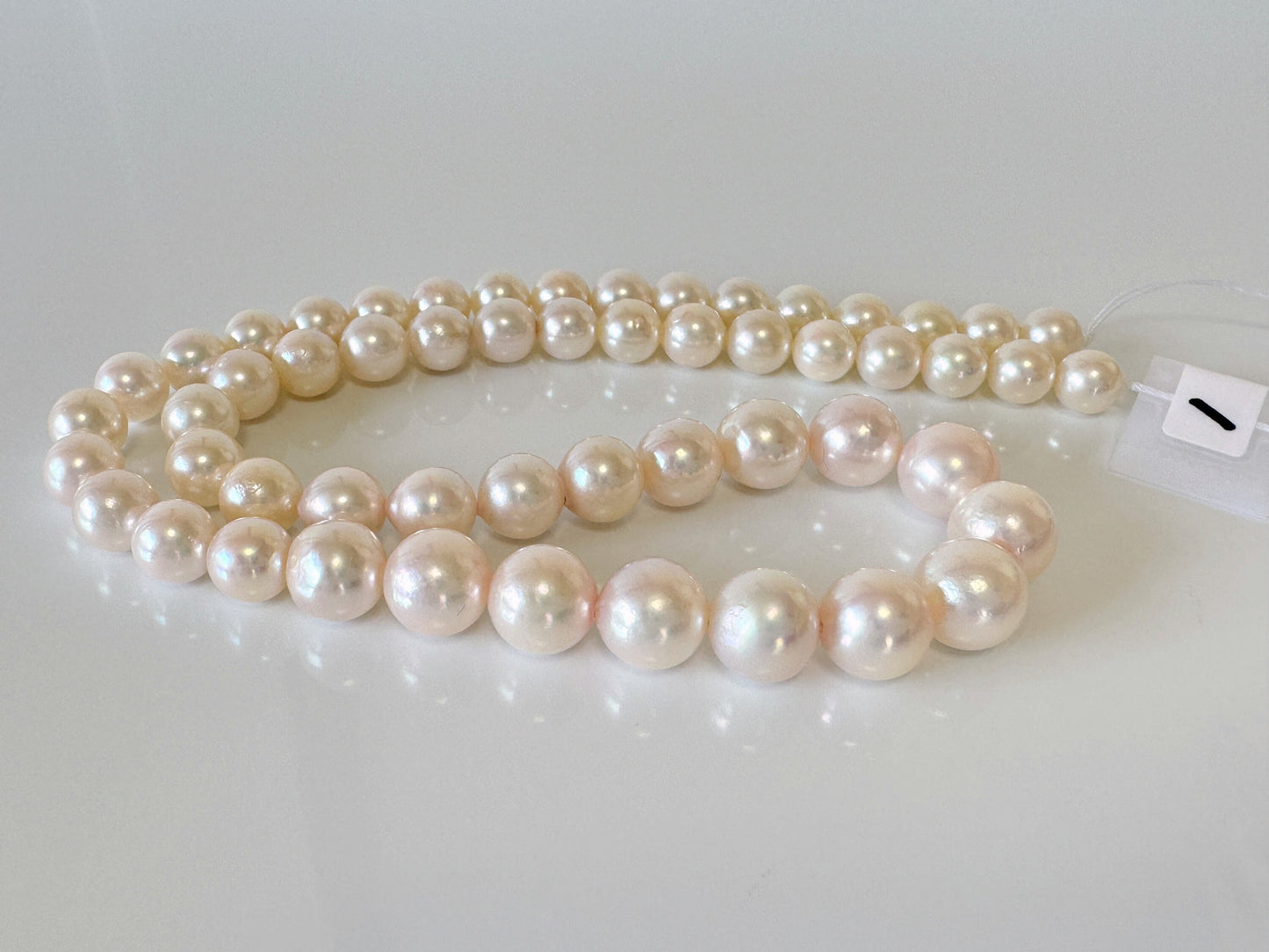 7-9mm Japanese White Akoya Pearl Beads, Genuine Akoya Pearl, Full Strand, 40cm , 15.7", Salt water pearl