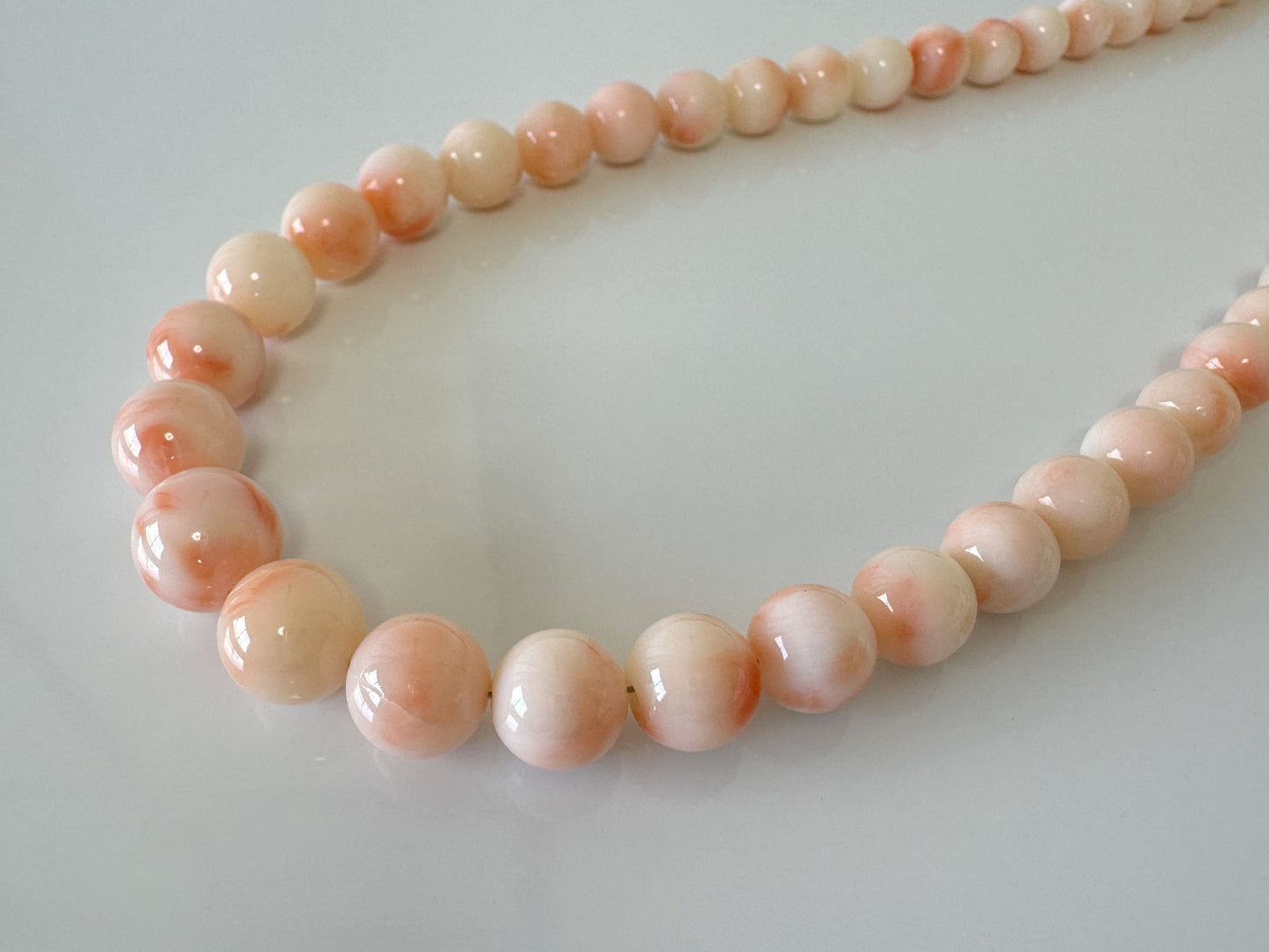 Natural Deep Sea Coral 3.7 - 9.4mm Round Beads Strand, Genuine Natural Pink/Orange/White Color Coral, 40cm, 15.7", For Jewelry Making