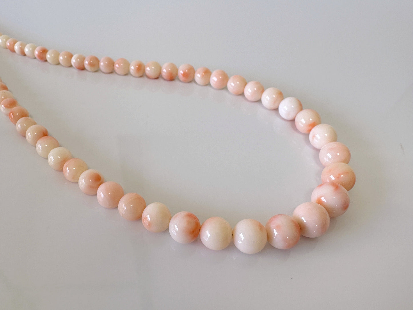 Natural Deep Sea Coral 3.7 - 9.4mm Round Beads Strand, Genuine Natural Pink/Orange/White Color Coral, 40cm, 15.7", For Jewelry Making