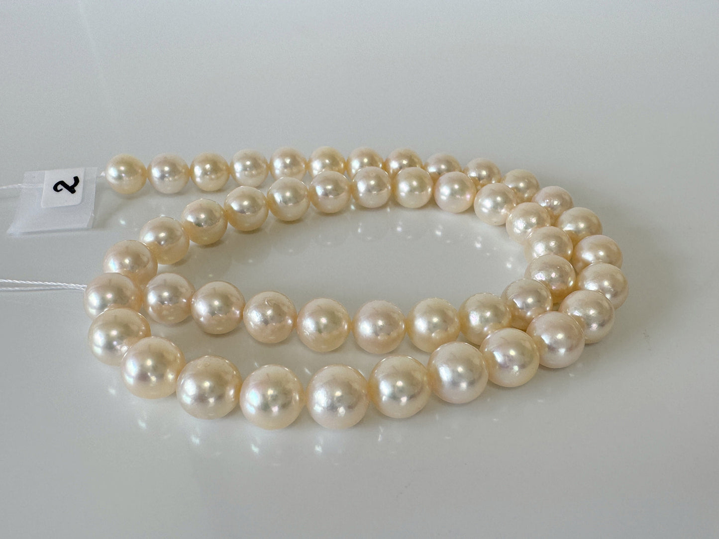 8.5-9mm Japanese Yellow Akoya Pearl Beads, Genuine Akoya Pearl, Full Strand, 40cm , 15.7", Salt water pearl