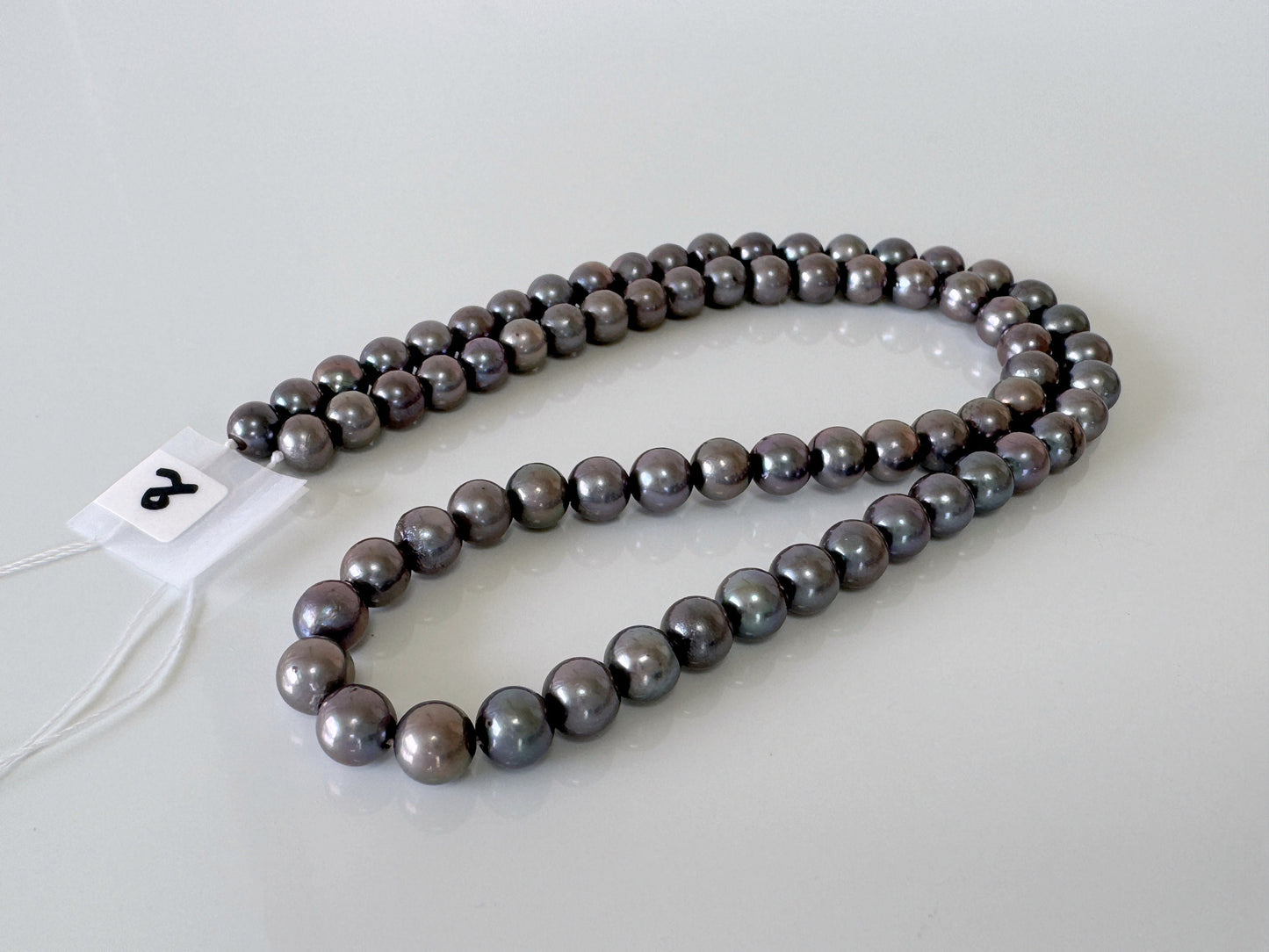 5.5-6mm Japanese Black/Black peacock Akoya Pearl Beads, Full Strand, 40cm , 15.7", Salt Water cultured pearl