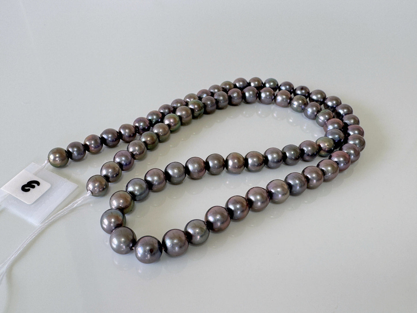 5.5-6mm Japanese Black/Black peacock Akoya Pearl Beads, Full Strand, 40cm , 15.7", Salt Water cultured pearl