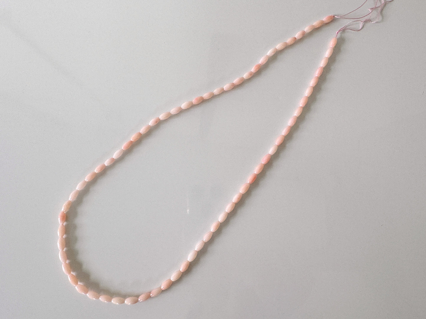 Pink bamboo coral 3x6mm rice shape strands, 40cm, 15.7inches, pink sea bamboo, price per strand  (colored)