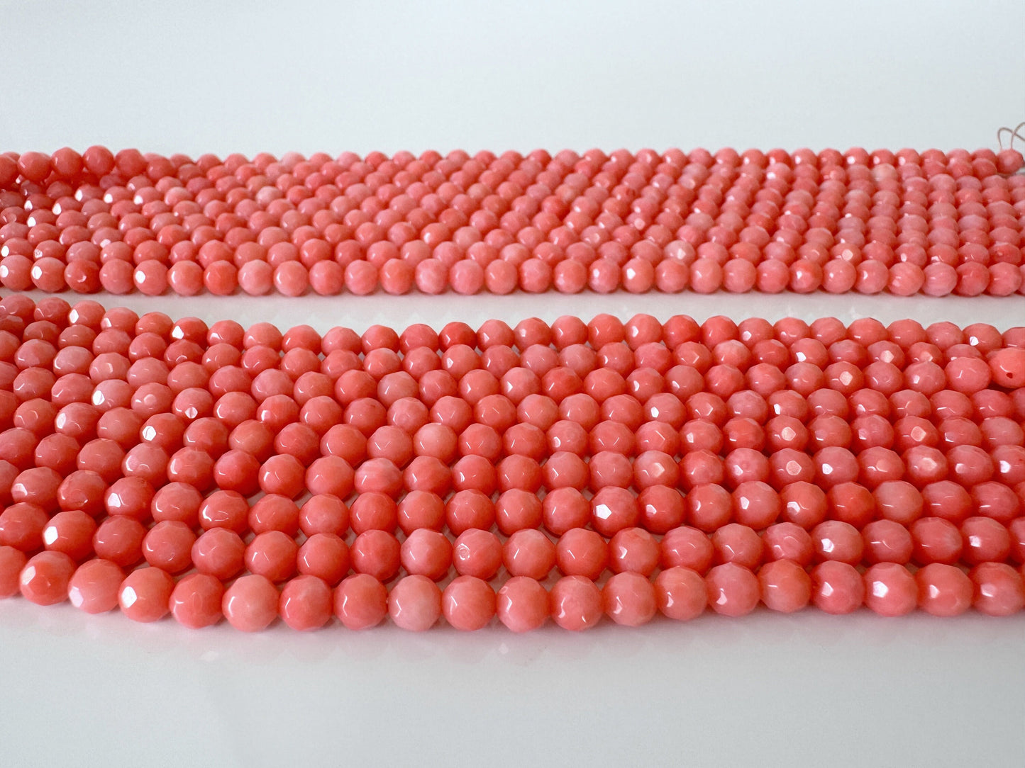 Pink bamboo coral 4mm faceted beads strands, cut beads strands, 15.7inches,40cm, pink sea bamboo, price per strand (colored)