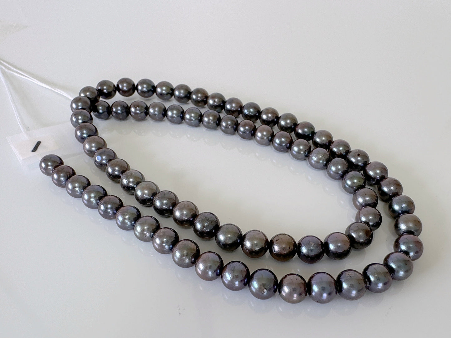 5.5-6mm Japanese Black/Black peacock Akoya Pearl Beads, Full Strand, 40cm , 15.7", Salt Water cultured pearl