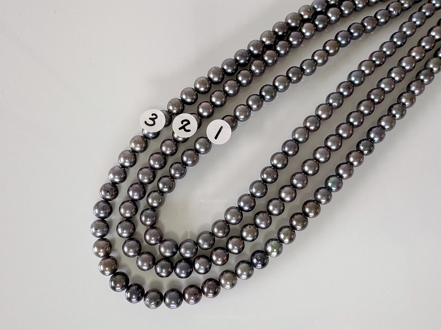 5.5-6mm Japanese Black/Black peacock Akoya Pearl Beads, Full Strand, 40cm , 15.7", Salt Water cultured pearl