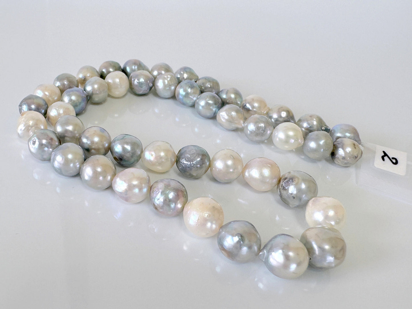 8-9mm Japanese Akoya Pearl Beads, Natural blue/silver color pearl, Genuine Natural Akoya Pearl, Full Strand, 40cm , 15.7", Salt water pearl