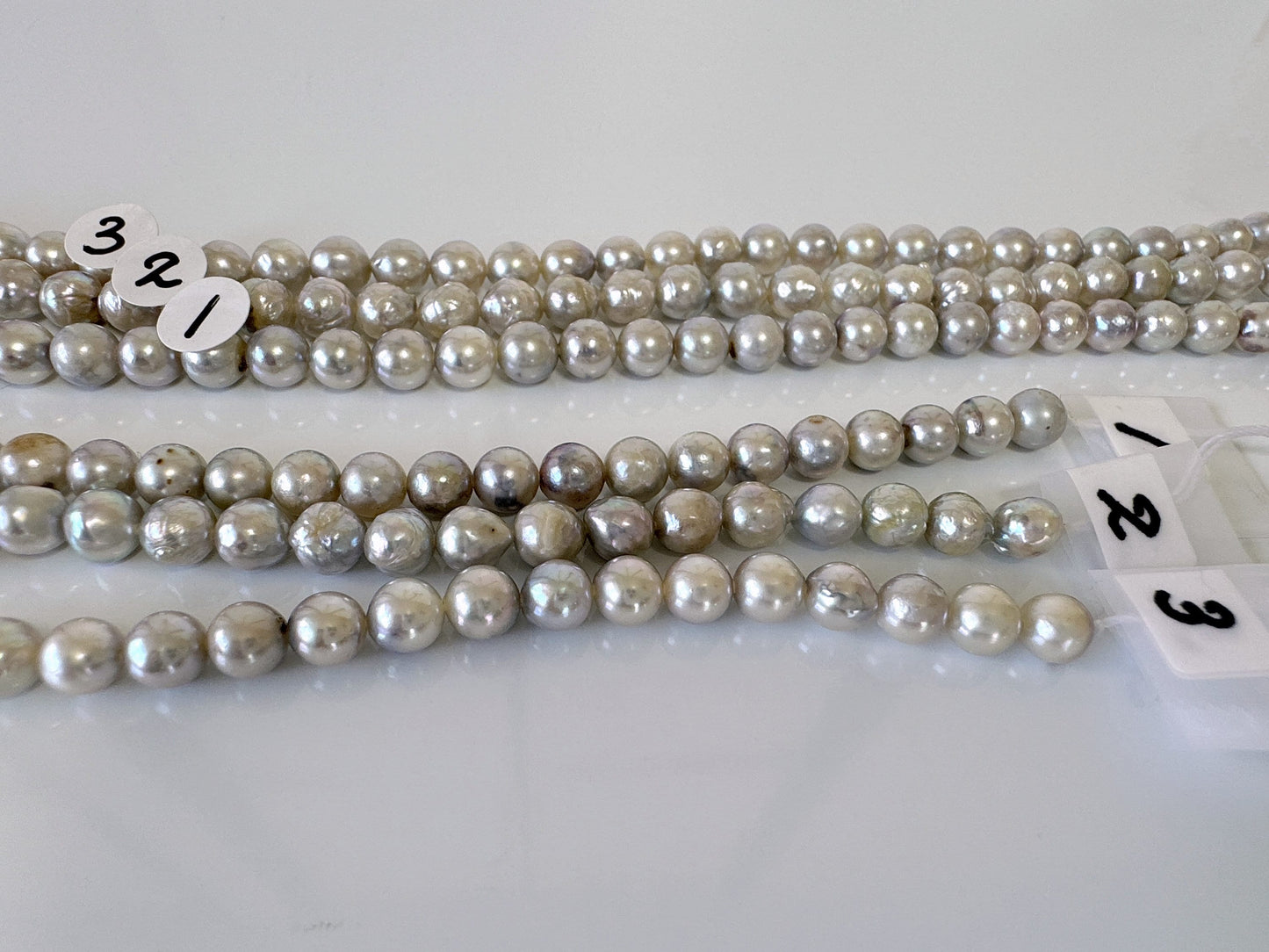 5-5.5mm Japanese Akoya Pearl Beads, Natural Blue/Silver color pearl, Genuine Akoya Pearl, Full Strand 40cm , 15.7", Salt water pearl