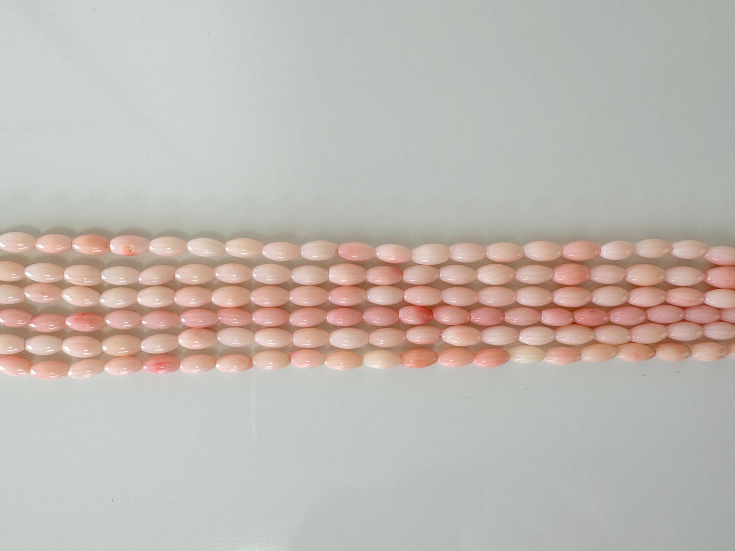 Pink bamboo coral 3x6mm rice shape strands, 40cm, 15.7inches, pink sea bamboo, price per strand  (colored)