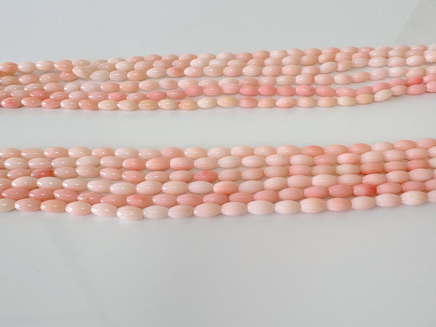 Pink bamboo coral 3x6mm rice shape strands, 40cm, 15.7inches, pink sea bamboo, price per strand  (colored)