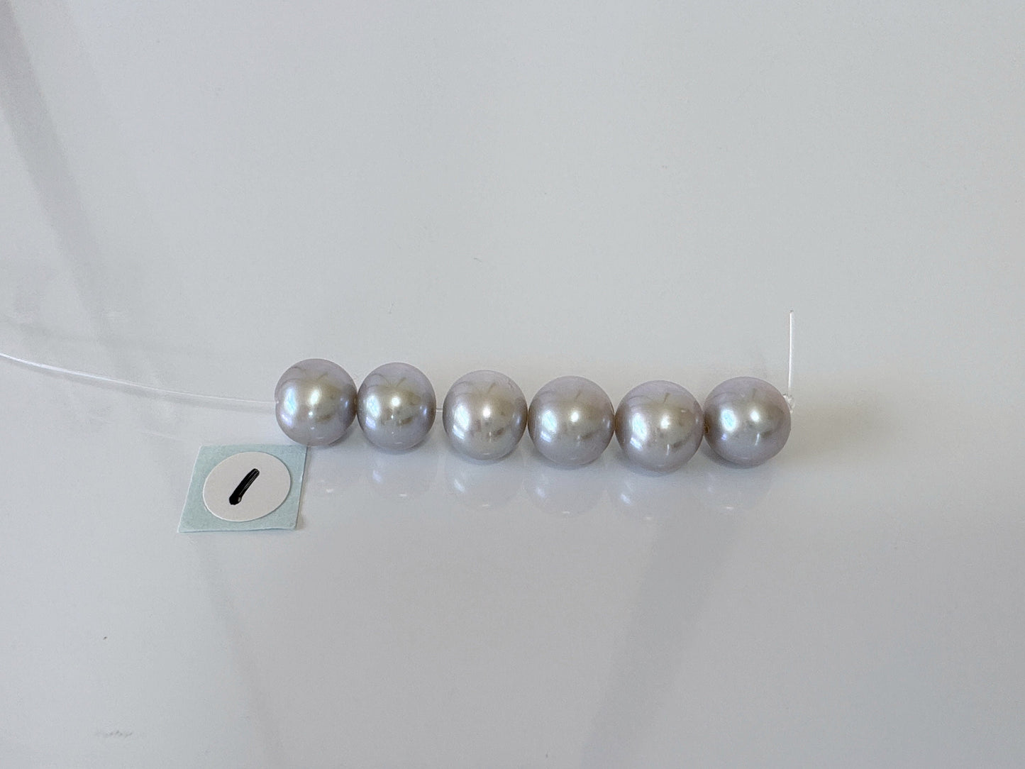 Fresh water pearl Semi-round Beads, 8-8.5mm, Mini Strand, Short Strand of 6 Pieces, Silver color (Colored)