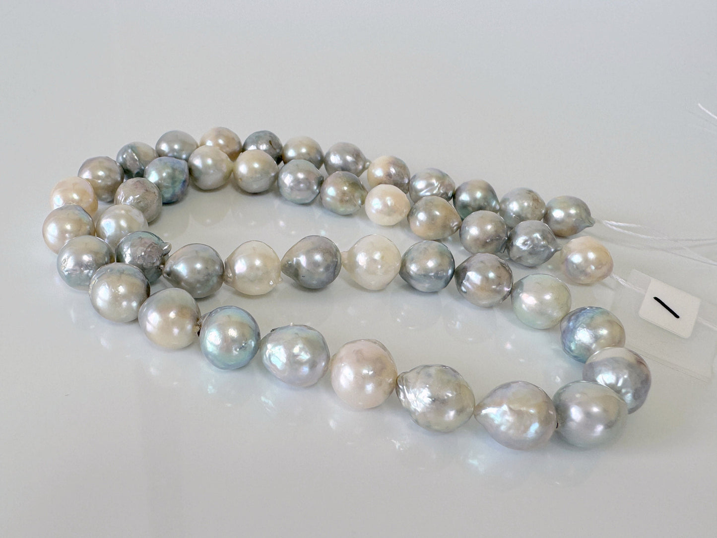 8-9mm Japanese Akoya Pearl Beads, Natural blue/silver color pearl, Genuine Natural Akoya Pearl, Full Strand, 40cm , 15.7", Salt water pearl