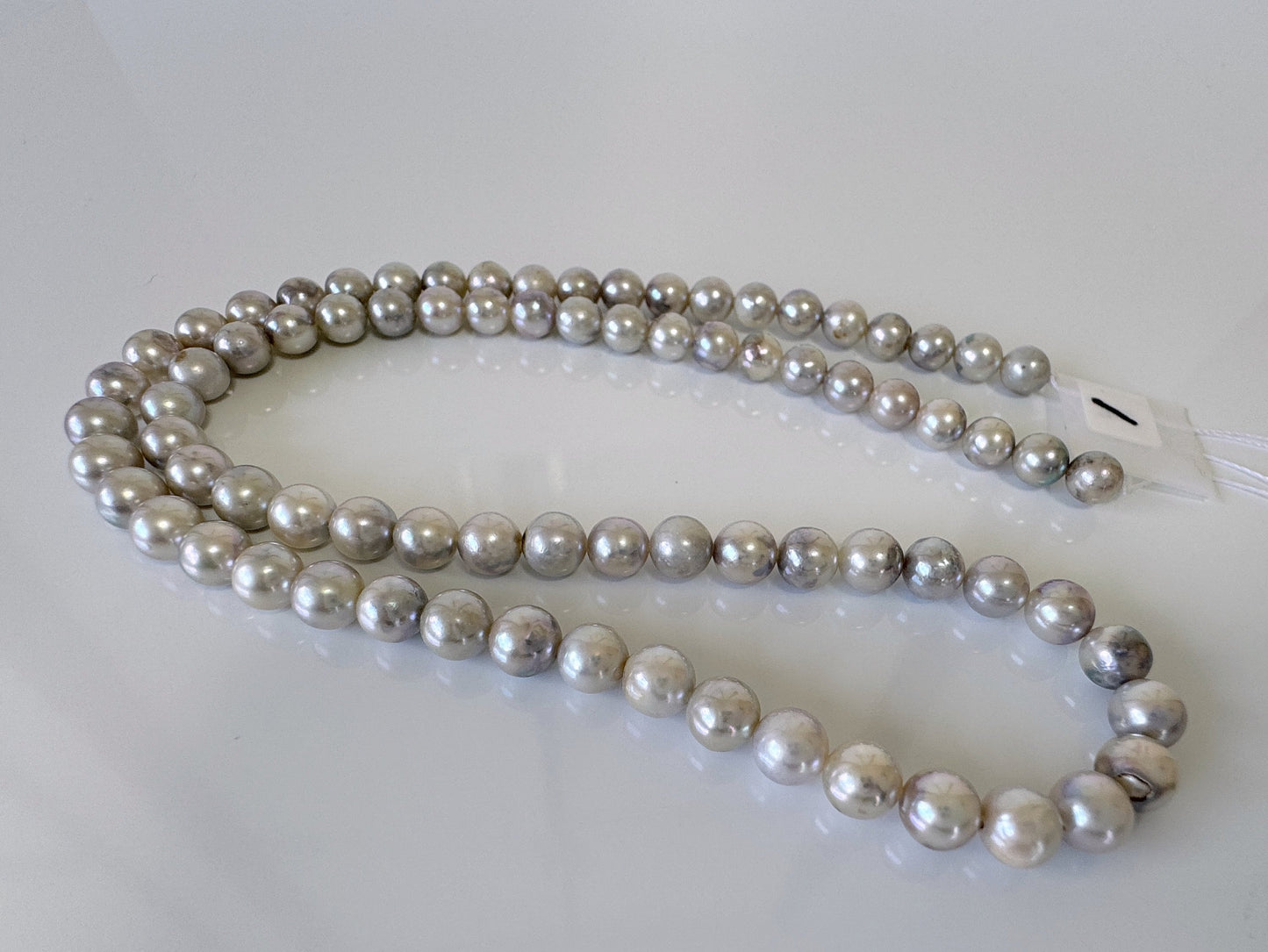 5-5.5mm Japanese Akoya Pearl Beads, Natural Blue/Silver color pearl, Genuine Akoya Pearl, Full Strand 40cm , 15.7", Salt water pearl