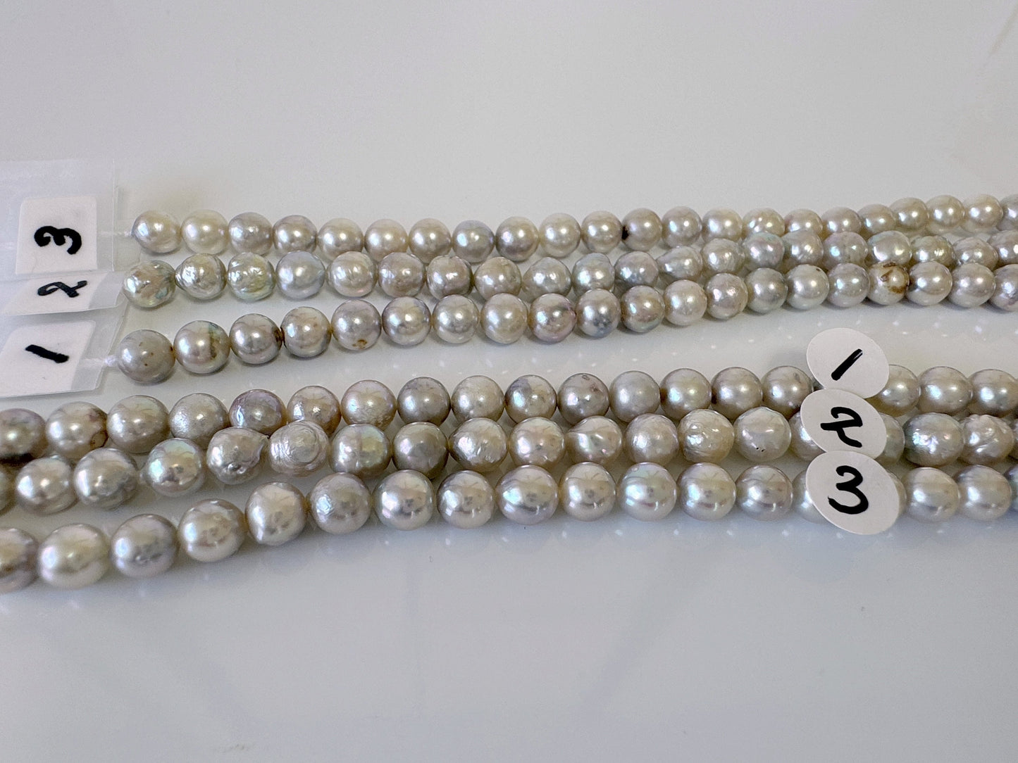 5-5.5mm Japanese Akoya Pearl Beads, Natural Blue/Silver color pearl, Genuine Akoya Pearl, Full Strand 40cm , 15.7", Salt water pearl