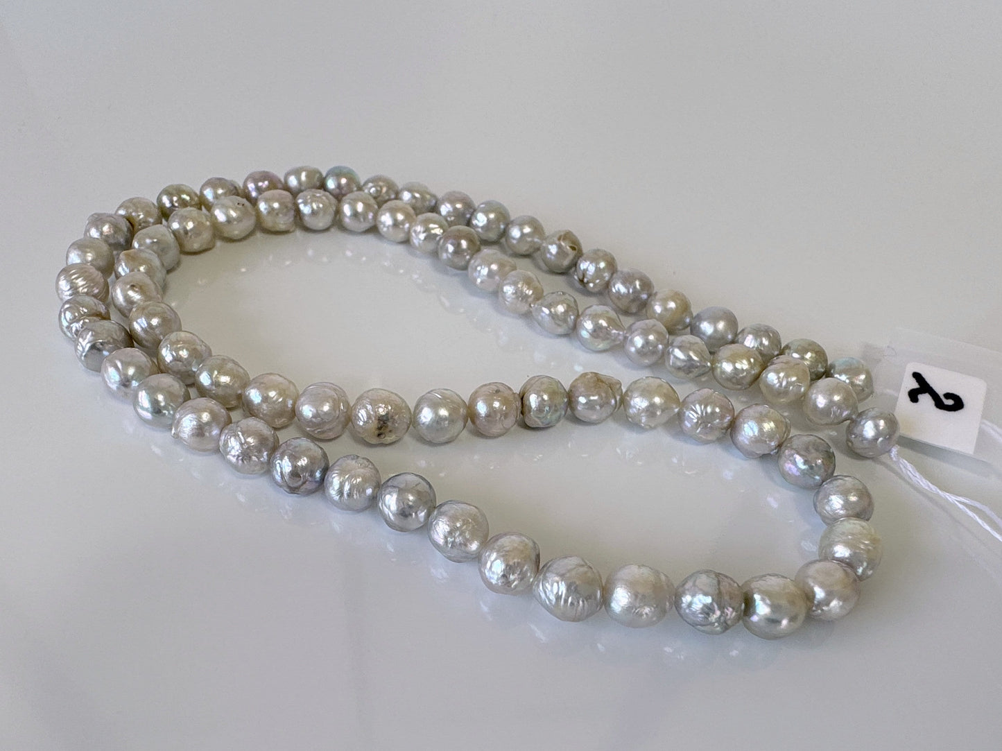 5-5.5mm Japanese Akoya Pearl Beads, Natural Blue/Silver color pearl, Genuine Akoya Pearl, Full Strand 40cm , 15.7", Salt water pearl