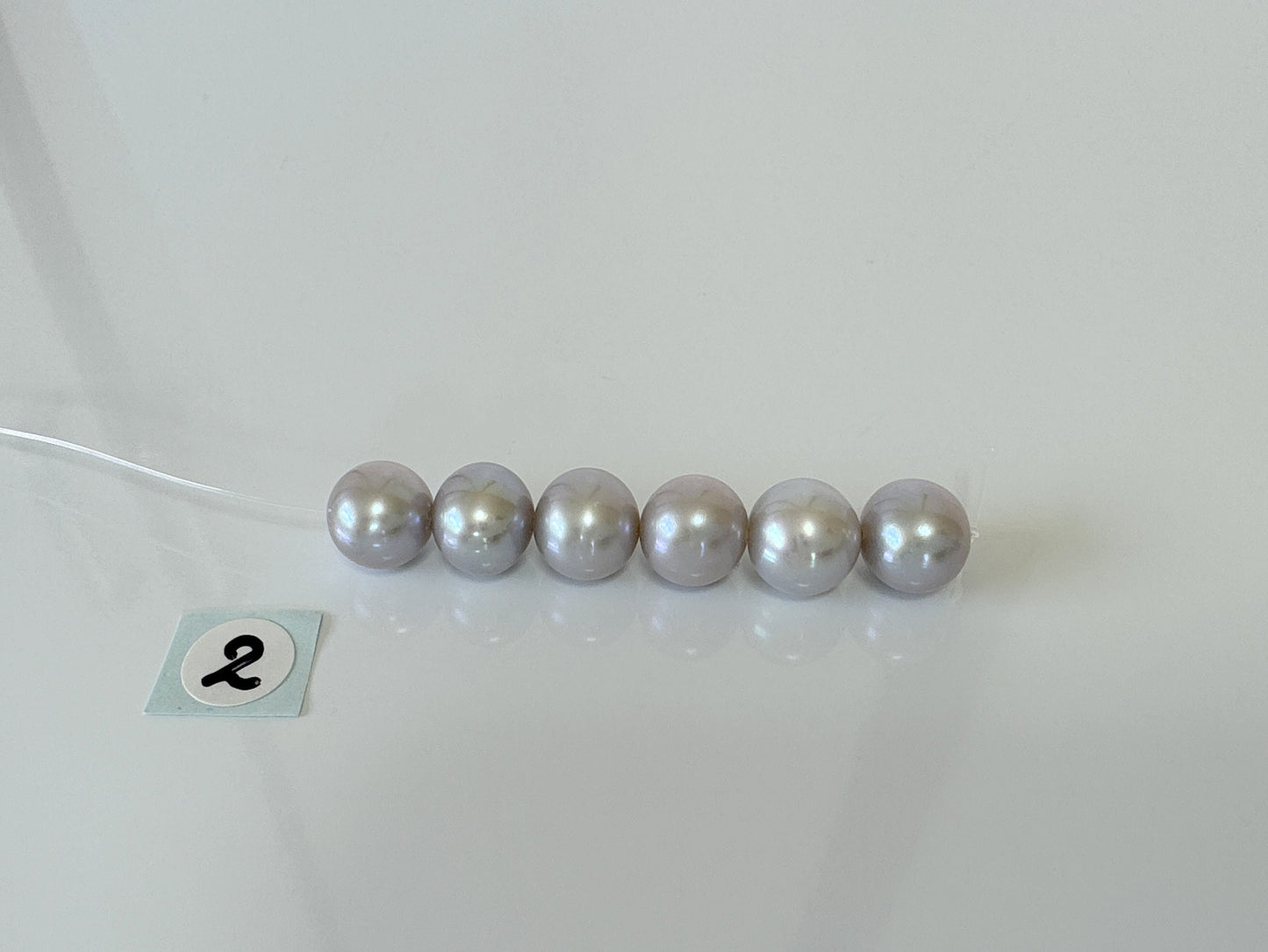 Fresh water pearl Semi-round Beads, 8-8.5mm, Mini Strand, Short Strand of 6 Pieces, Silver color (Colored)