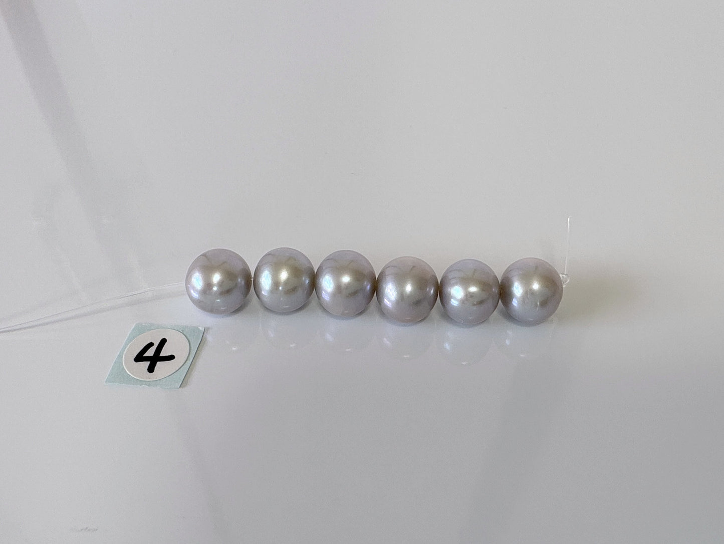 Fresh water pearl Semi-round Beads, 8-8.5mm, Mini Strand, Short Strand of 6 Pieces, Silver color (Colored)