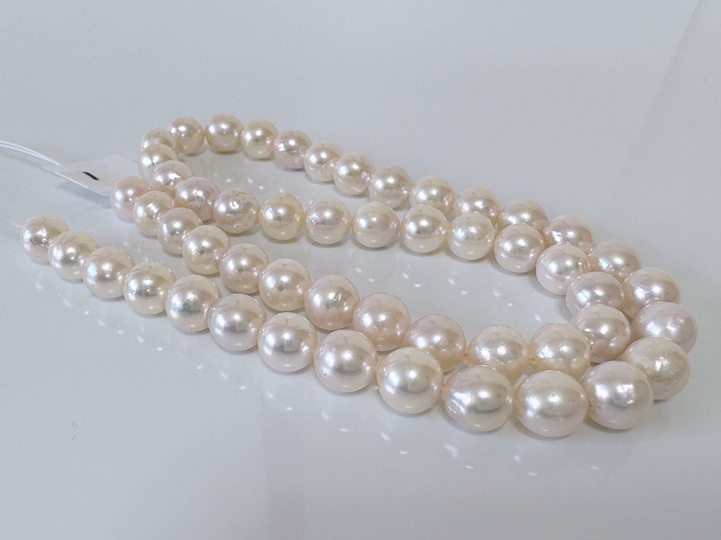 7.5-8mm Japanese White Akoya Pearl Beads, Genuine Akoya Pearl, Full Strand, 40cm , 15.7", Cultured Salt water pearl