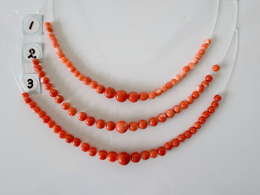 Natural Momo Coral Short Strand Beads, Orange/White Color Coral Beads, 11-11.5cm, Genuine Japanese Coral Beading Parts