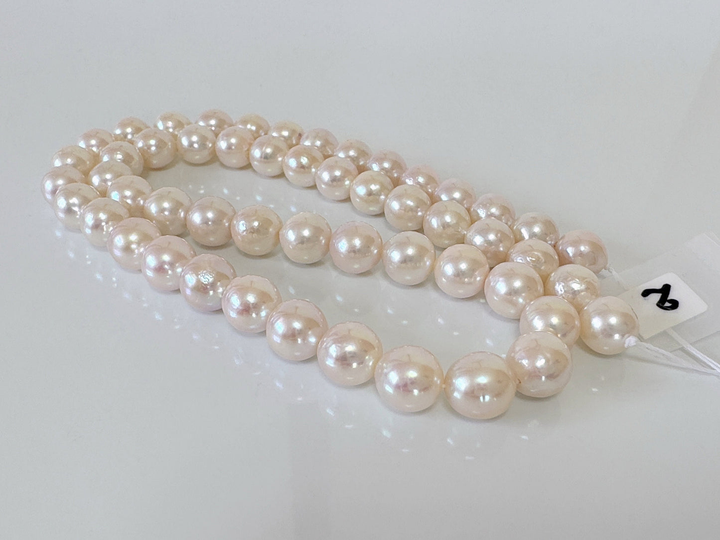 7.5-8mm Japanese White Akoya Pearl Beads, Genuine Akoya Pearl, Full Strand, 40cm , 15.7", Cultured Salt water pearl