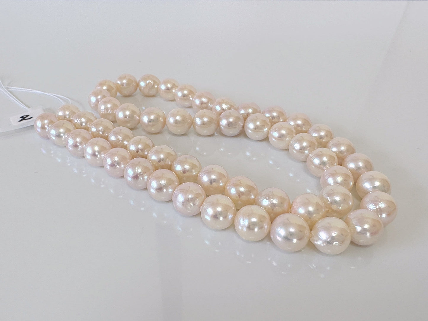 7.5-8mm Japanese White Akoya Pearl Beads, Genuine Akoya Pearl, Full Strand, 40cm , 15.7", Cultured Salt water pearl