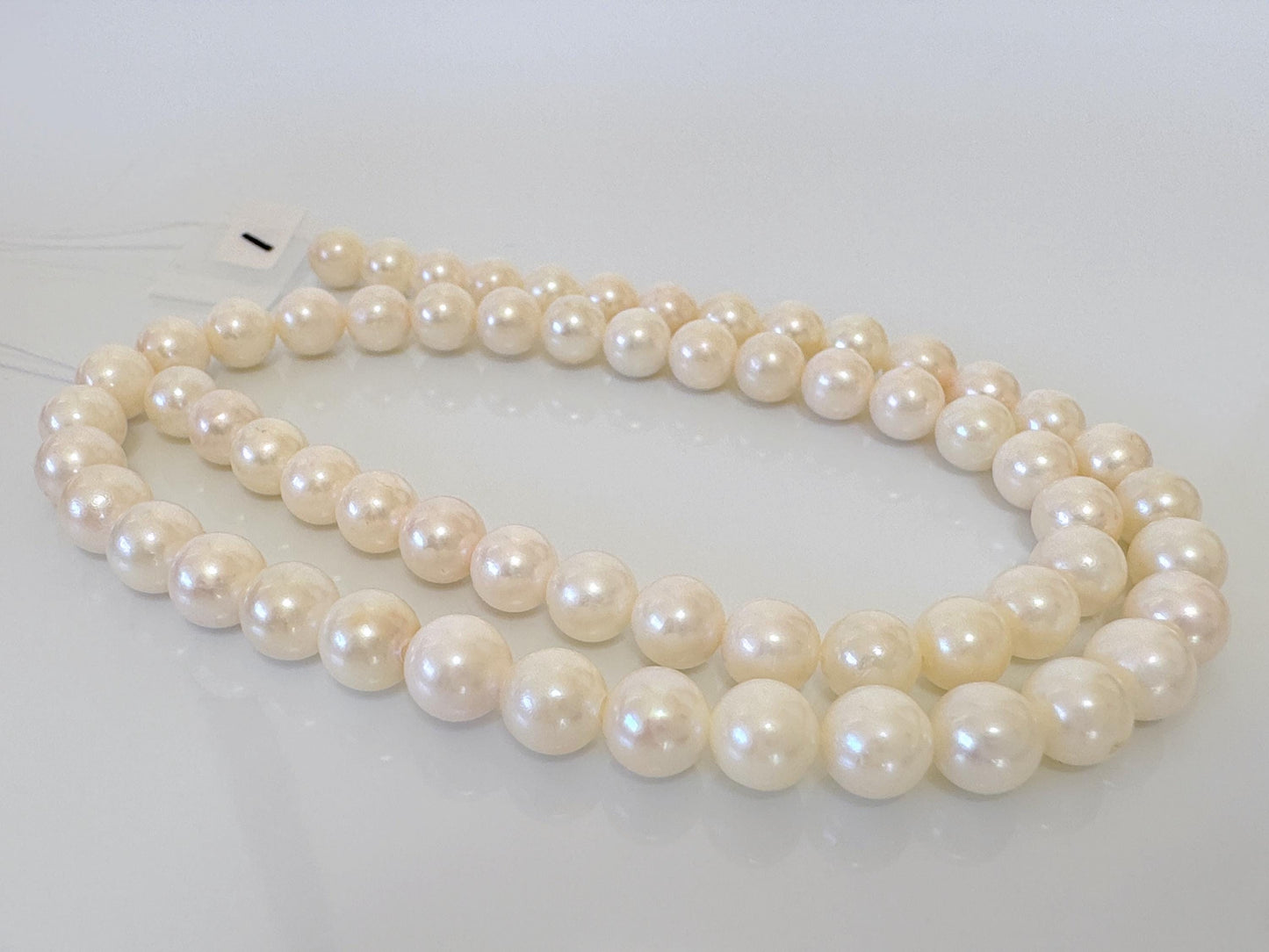 6.5-7mm Japanese White/Off-white Akoya Pearl Beads, Genuine Akoya Pearl, Full Strand, 40cm , 15.7", Cultured Salt water pearl