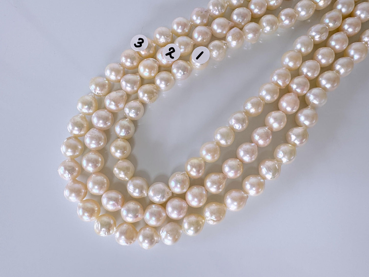 9-9.5mm Japanese White Akoya Pearl Beads, Genuine Akoya Pearl, Full Strand, 40cm , 15.7", Cultured Salt water pearl