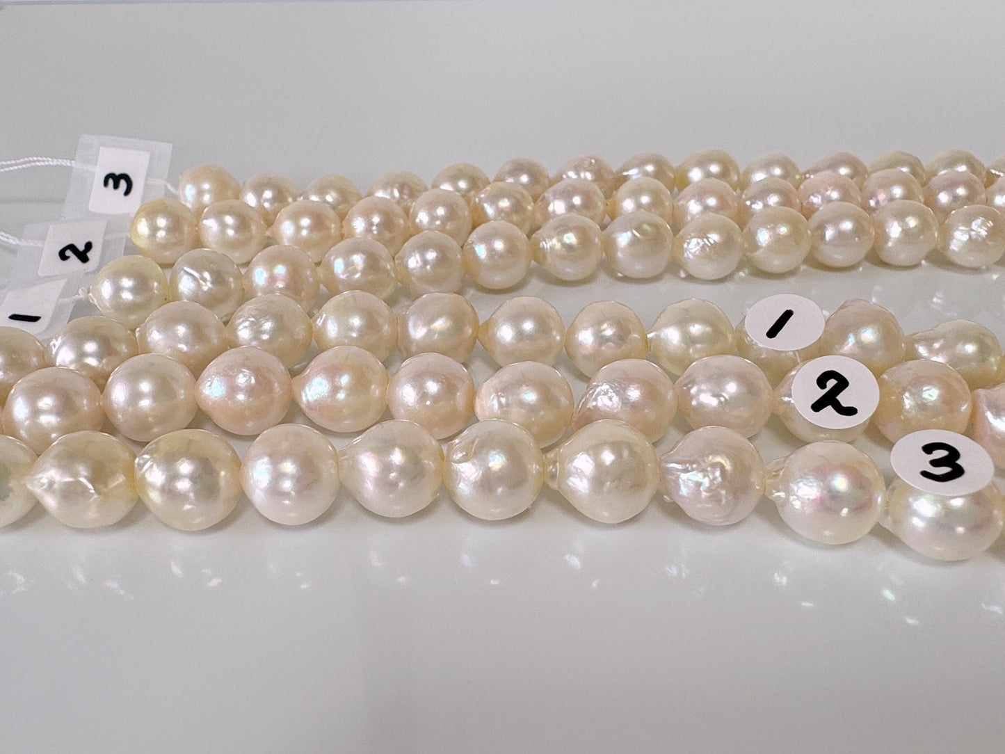 9-9.5mm Japanese White Akoya Pearl Beads, Genuine Akoya Pearl, Full Strand, 40cm , 15.7", Cultured Salt water pearl