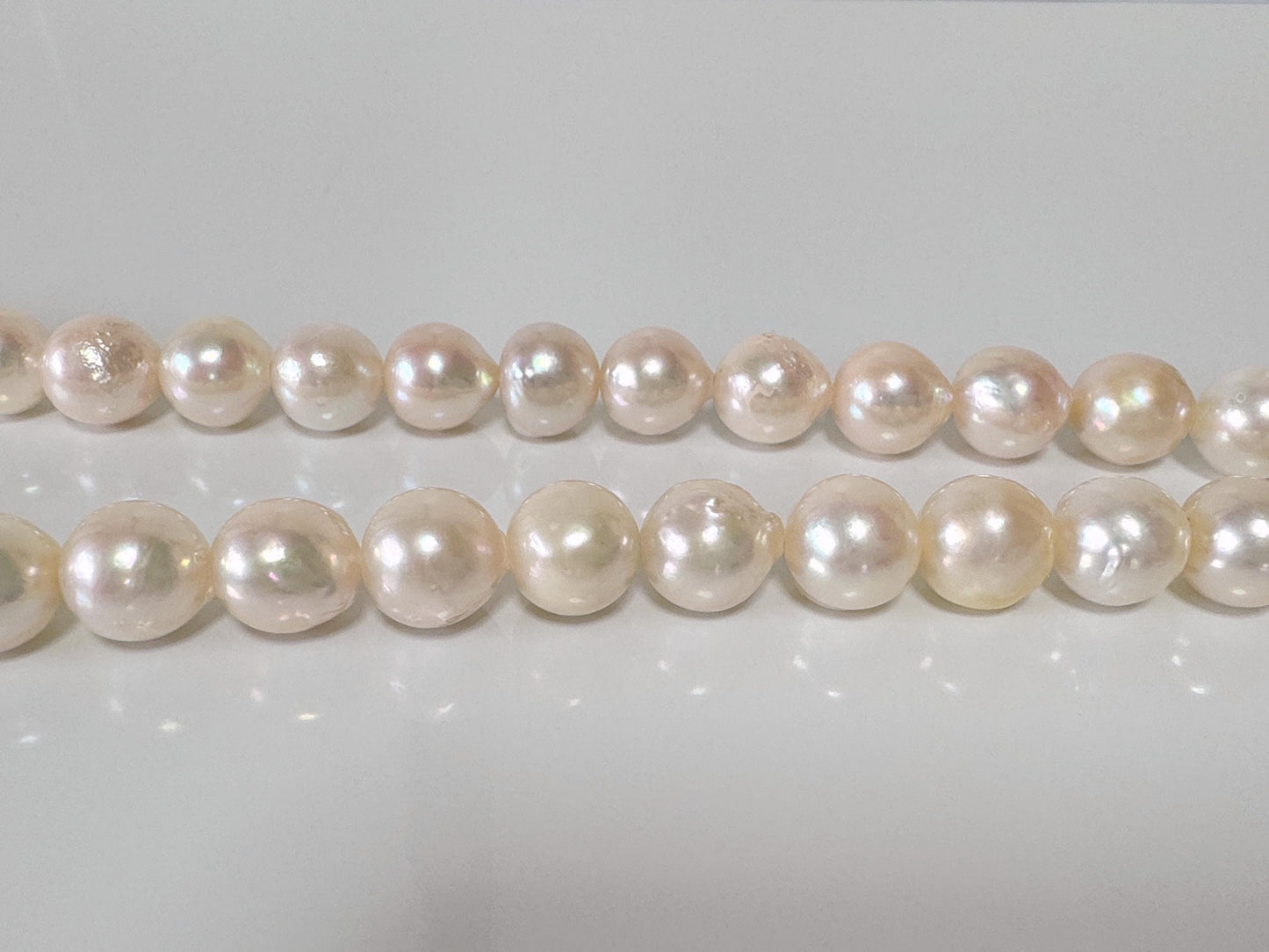 10-10.5mm Japanese White Akoya Pearl Beads, Genuine Akoya Pearl, Full Strand, 40cm , 15.7", Cultured Salt water pearl