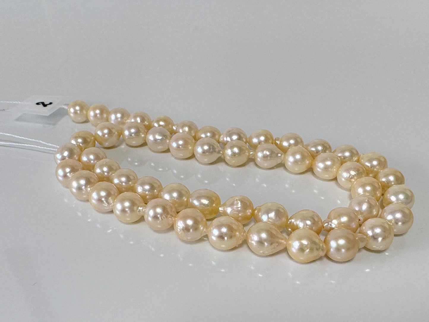 7-7.5mm Japanese Yellow Akoya Pearl Beads, Genuine Akoya Pearl, Full Strand, 40cm , 16", Cultured Salt water pearl