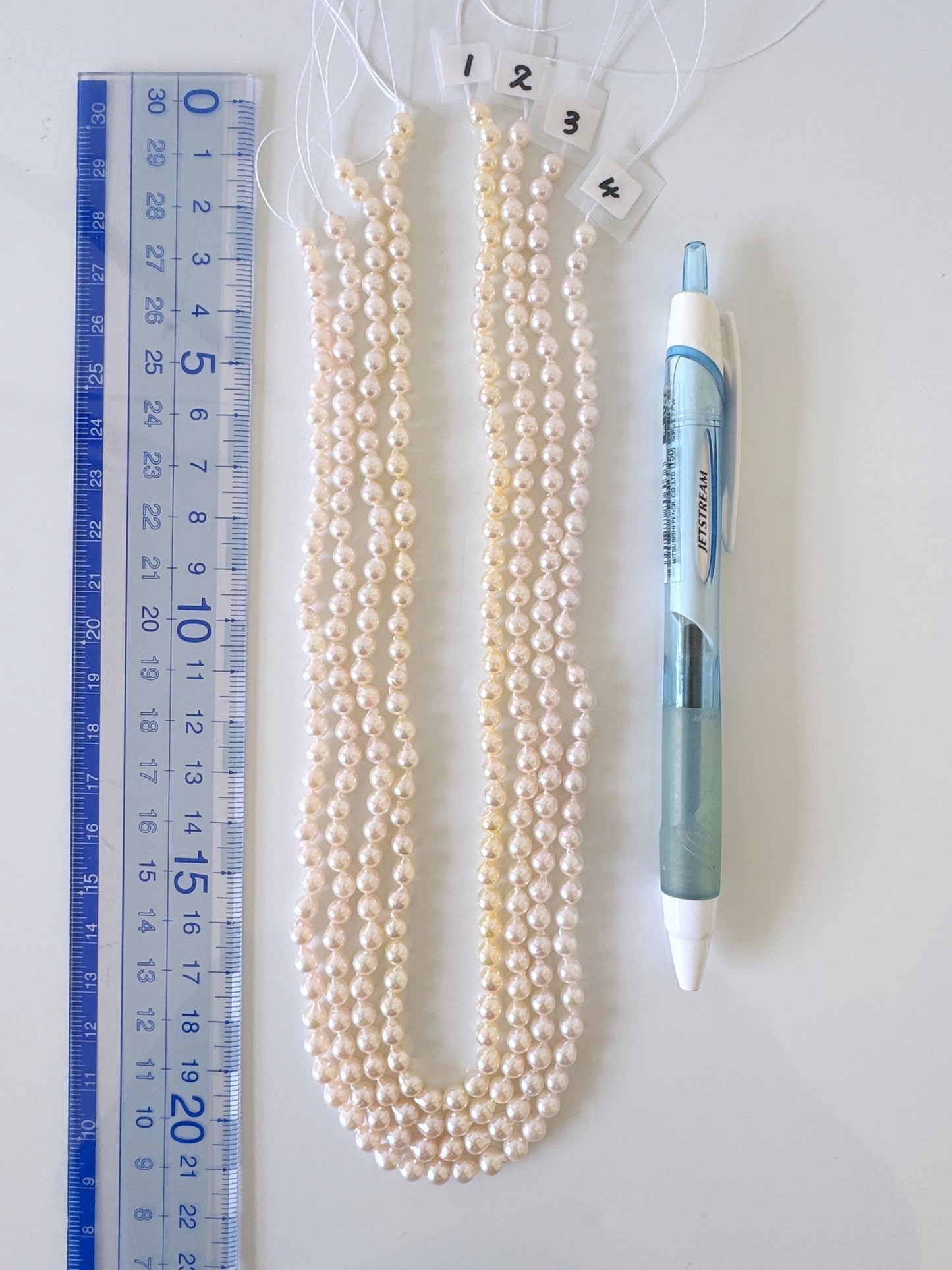 4.5-5mm Japanese White Akoya Baby Pearl Beads, Genuine Akoya Pearl, Full Strand, 40cm , 15.7", Cultured Salt water pearl