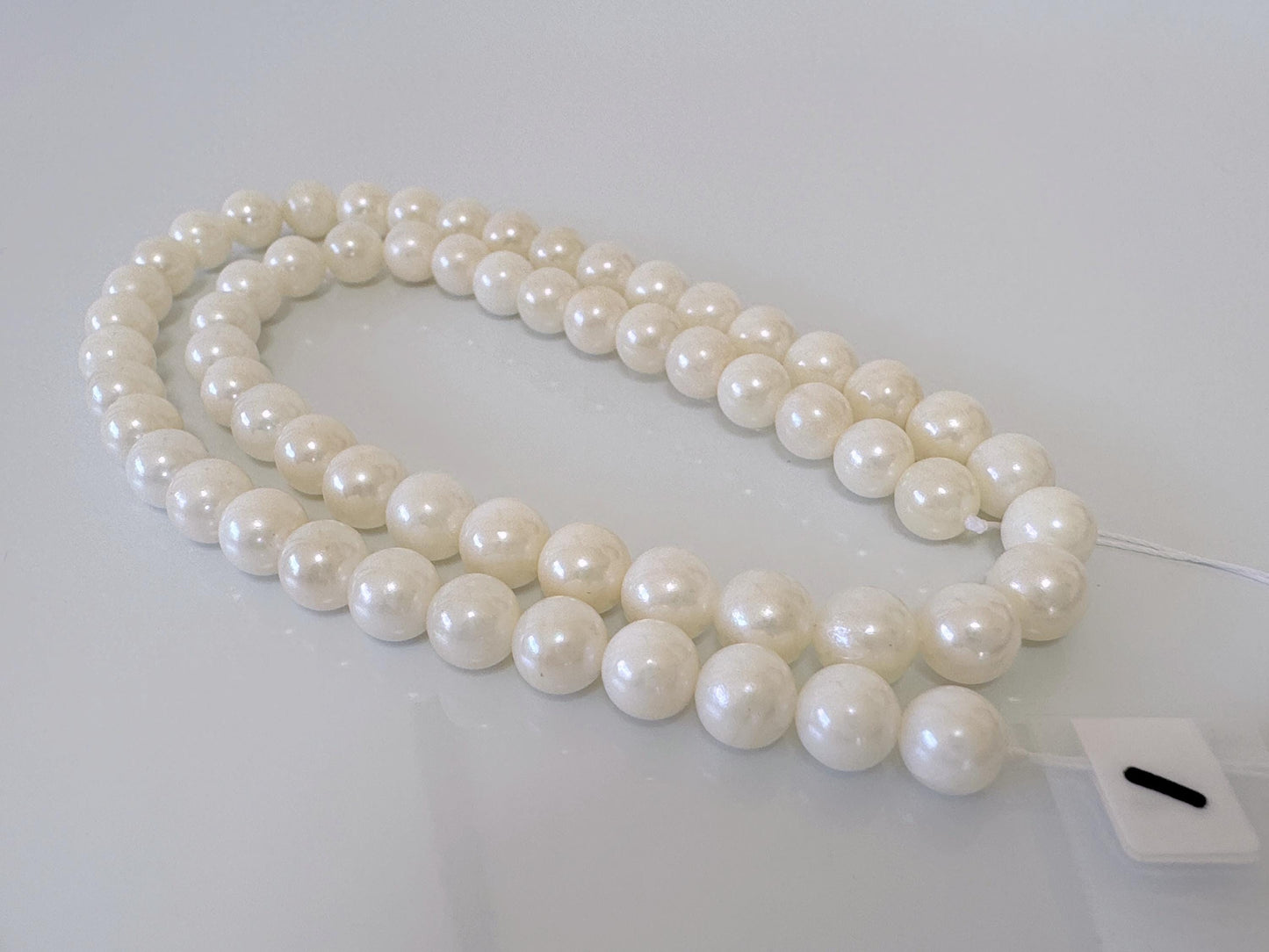 6.5-7mm Japanese White/Off-white Akoya Pearl Beads, Genuine Akoya Pearl, Full Strand, 40cm , 15.7", Cultured Salt water pearl