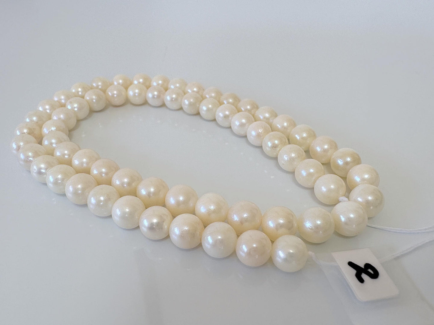 6.5-7mm Japanese White/Off-white Akoya Pearl Beads, Genuine Akoya Pearl, Full Strand, 40cm , 15.7", Cultured Salt water pearl