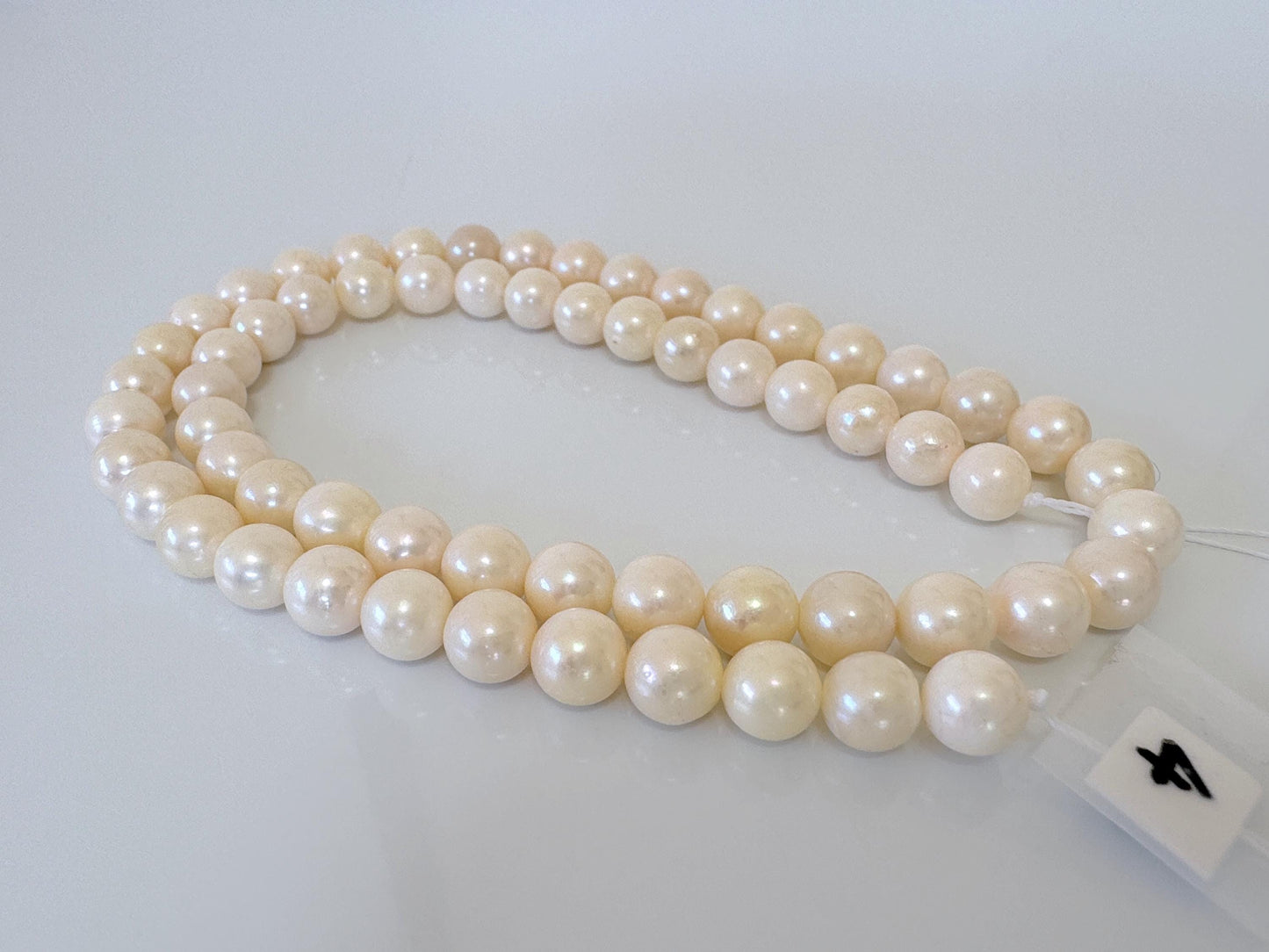 6.5-7mm Japanese White/Off-white Akoya Pearl Beads, Genuine Akoya Pearl, Full Strand, 40cm , 15.7", Cultured Salt water pearl