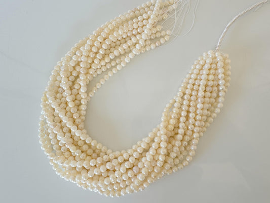 5.5-6mm Japanese White/Off-white Akoya Pearl Beads, Genuine Akoya Pearl, Full Strand, 40cm , 15.7", Cultured Salt water pearl, Value-priced