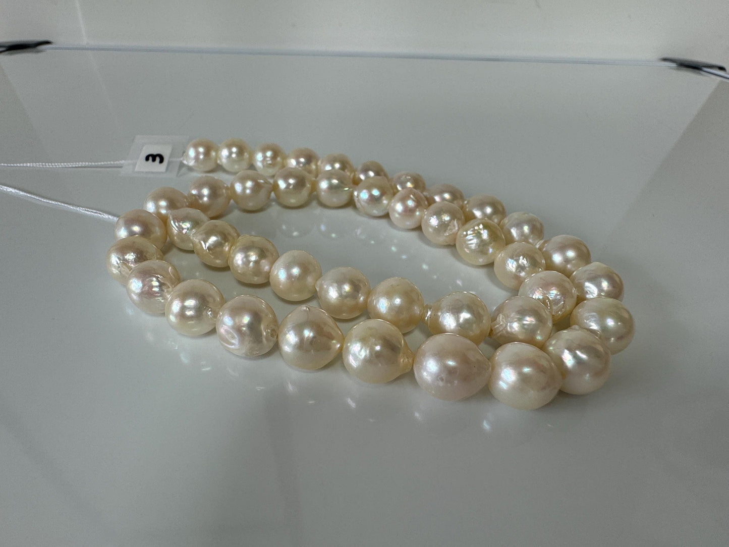 9-9.5mm Japanese White Akoya Pearl Beads, Genuine Akoya Pearl, Full Strand, 40cm , 15.7", Cultured Salt water pearl