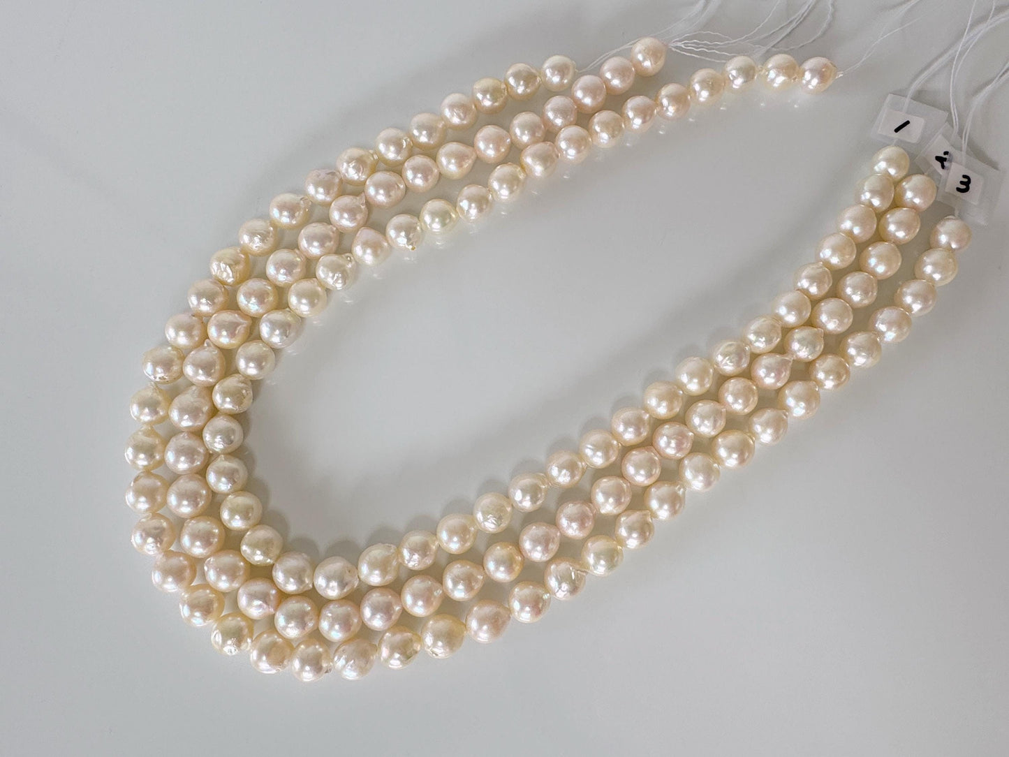 9-9.5mm Japanese White Akoya Pearl Beads, Genuine Akoya Pearl, Full Strand, 40cm , 15.7", Cultured Salt water pearl