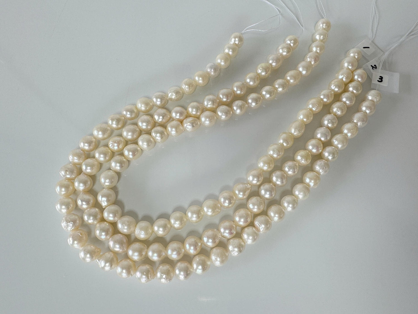 9.5-10mm Japanese White Akoya Pearl Beads, Genuine Akoya Pearl, Full Strand, 40cm , 15.7", Cultured Salt water pearl