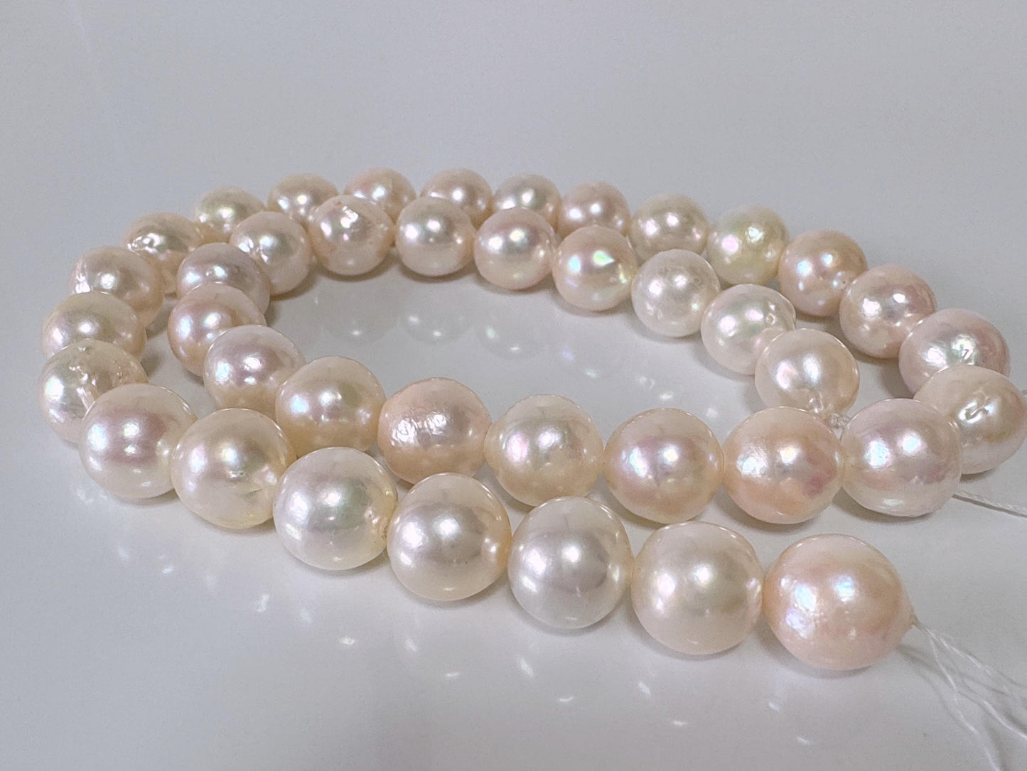 10-10.5mm Japanese White Akoya Pearl Beads, Genuine Akoya Pearl, Full Strand, 40cm , 15.7", Cultured Salt water pearl