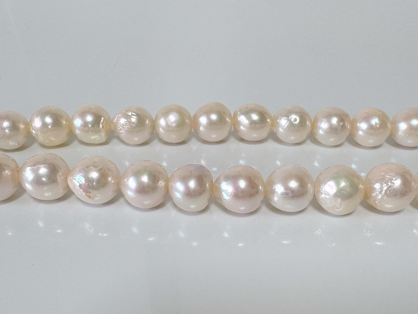 10-10.5mm Japanese White Akoya Pearl Beads, Genuine Akoya Pearl, Full Strand, 40cm , 15.7", Cultured Salt water pearl