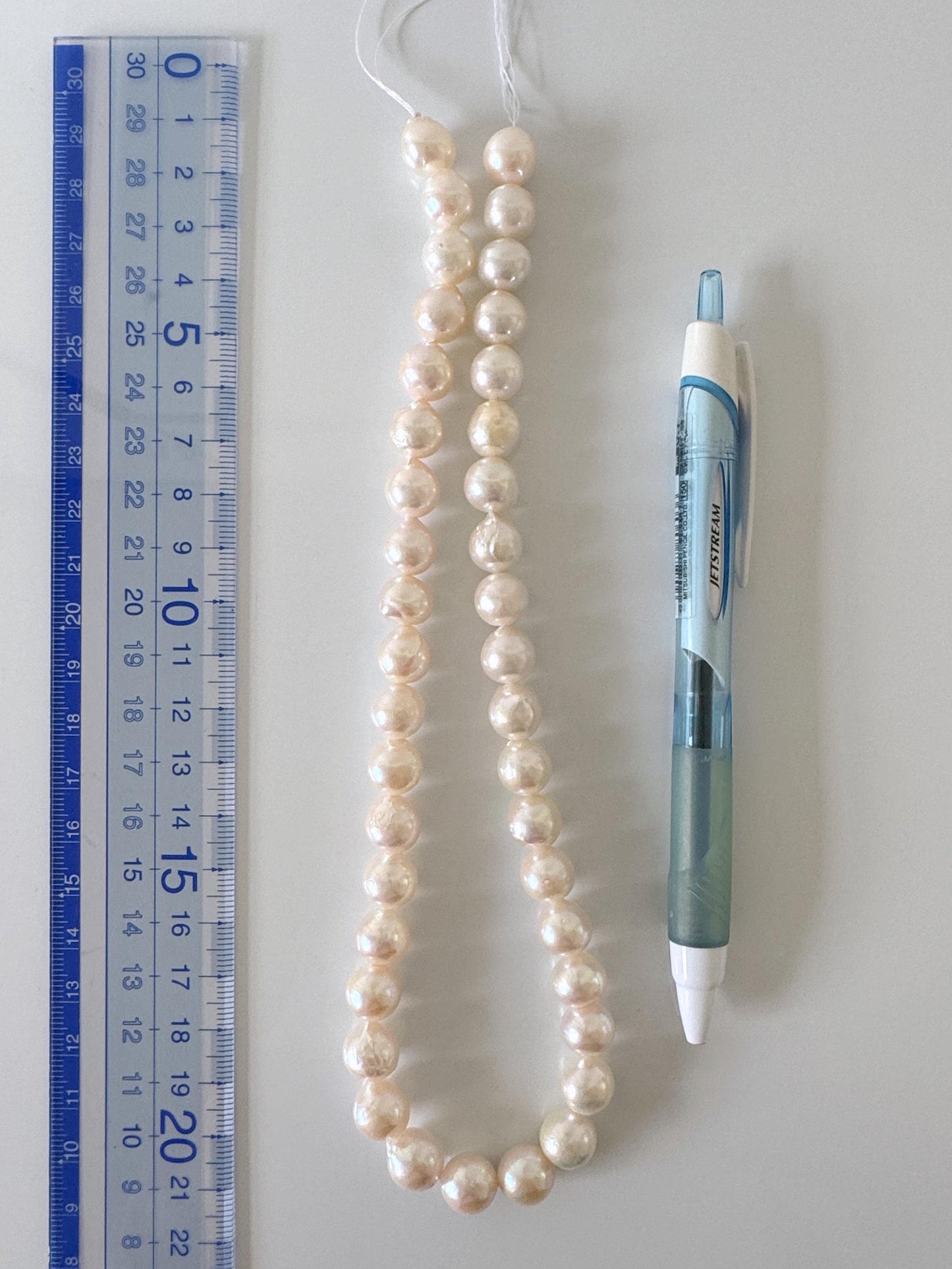 10-10.5mm Japanese White Akoya Pearl Beads, Genuine Akoya Pearl, Full Strand, 40cm , 15.7", Cultured Salt water pearl