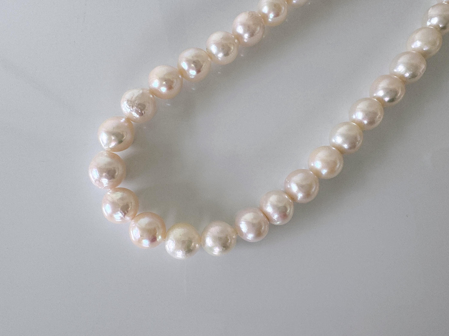 10-10.5mm Japanese White Akoya Pearl Beads, Genuine Akoya Pearl, Full Strand, 40cm , 15.7", Cultured Salt water pearl